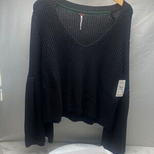 Free People Black  Knit Sweater